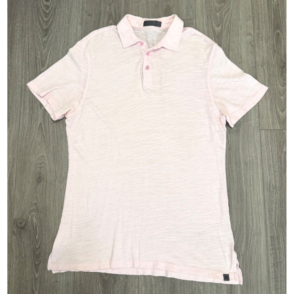 G/FORE Golf Polo Shirt Size L Pink Slub Knit Short Sleeve Casual Preppy